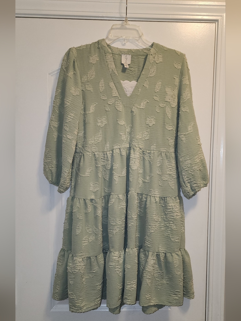 JOIE green Floral Babydoll MIDI Dress With Side Pockets Sz XS SUMMER DRESS